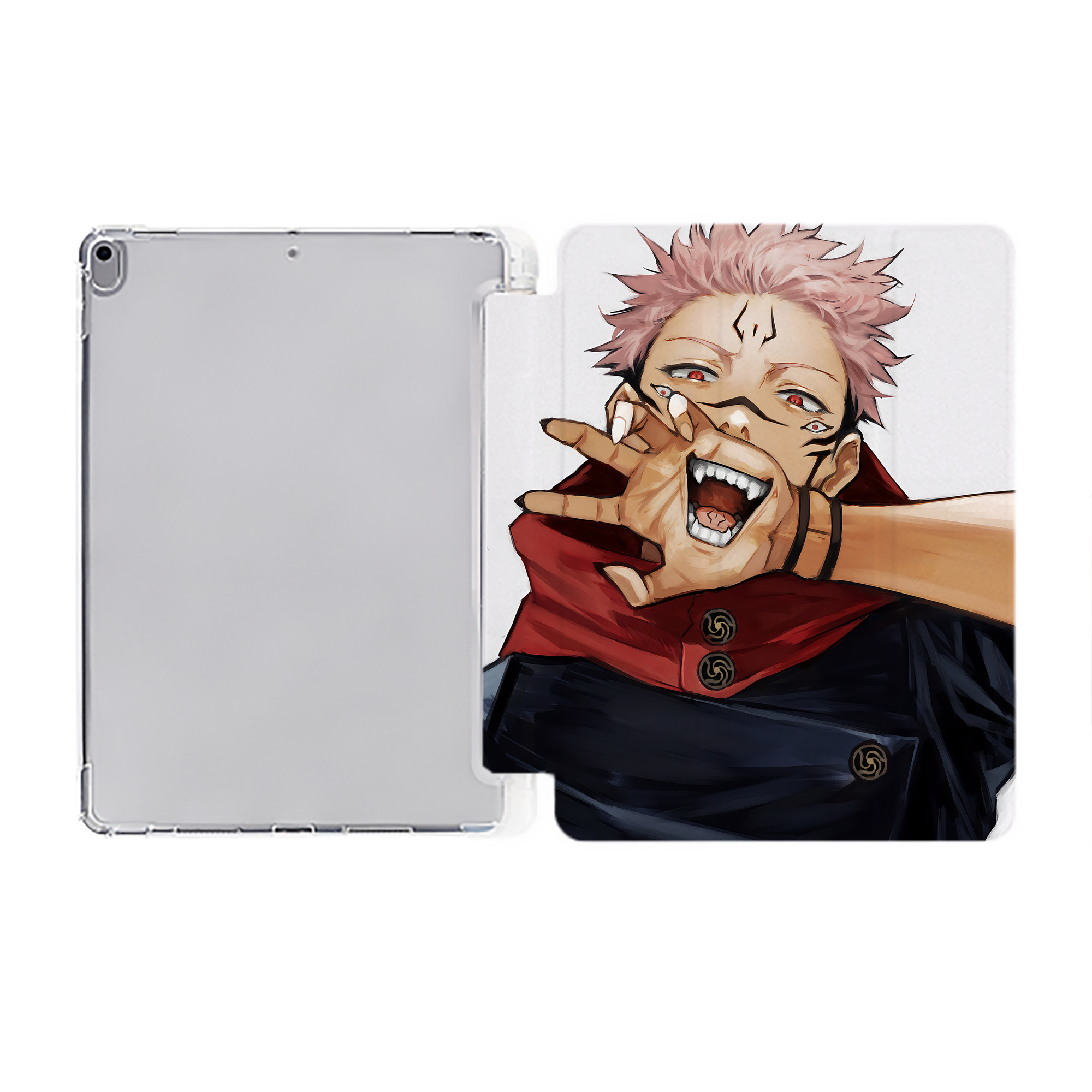（画像用） 呪術廻戦 Jujutsu Kaisen IPad ケース ペン収納付き 三つ折りスタンド PUレザー×シリコン 対応機種9.5/10.5/10.9インチ